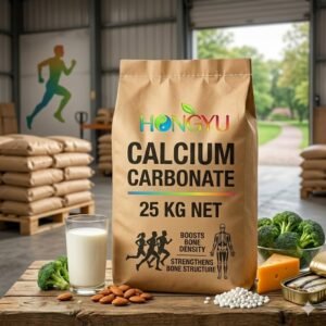 HONGYU brand high-purity Calcium Carbonate powder for pharmaceutical and food supplement manufacturing.