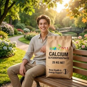 HONGYU brand Calcium Glycerophosphate powder in 25kg bulk bag for dental and bone health supplement manufacturing